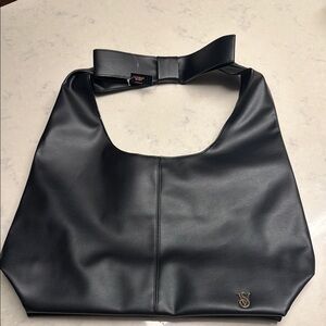 Black Women's Shoulder Bag with Knot Strap